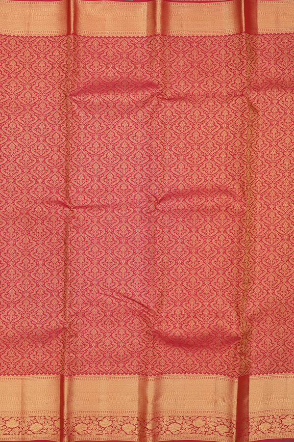 Kanchipuram Silk Saree In Crimson Red Brocade Design