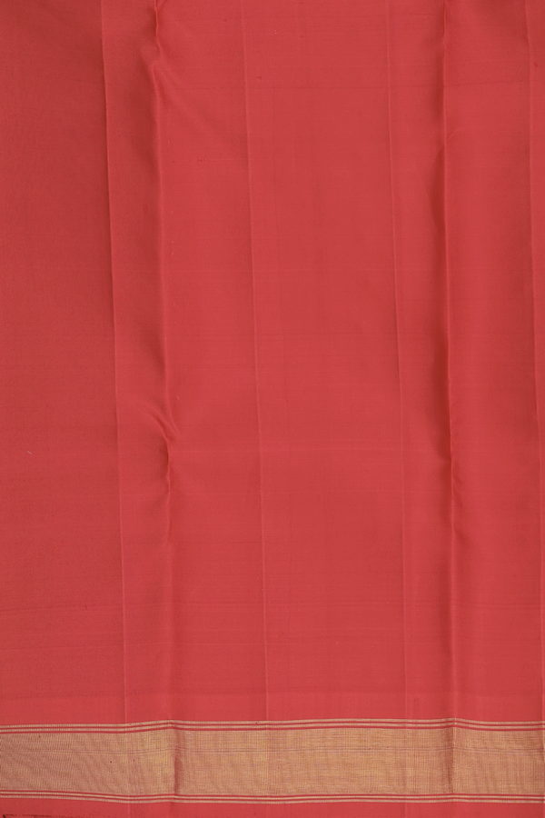Kanchipuram Silk Saree In Scarlet Red With Brocade Design