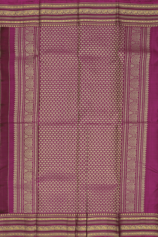 Kanchipuram Silk Saree In Coffee Brown With Floral Buttas