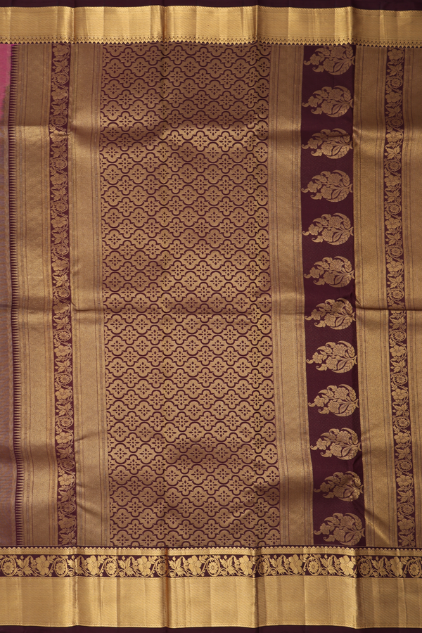 Kanchipuram Silk Saree In Magenta With Brocade Design