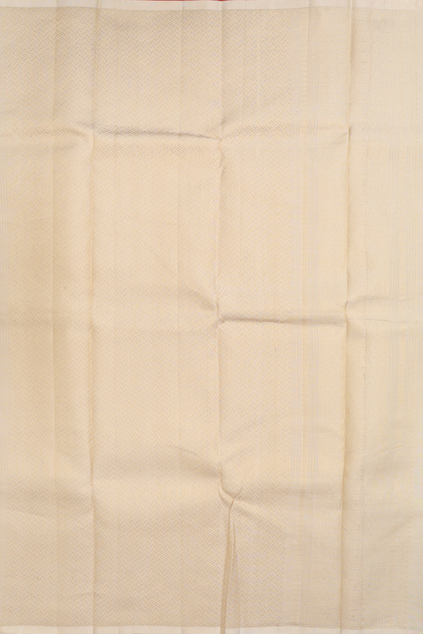 Kanchipuram Silk Saree In Beige With Diagonal Design
