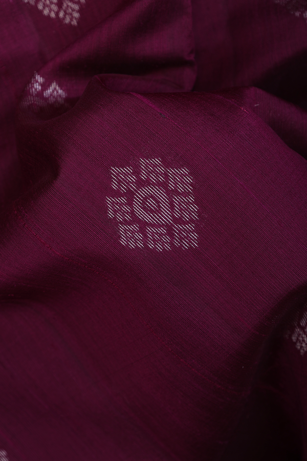 Raw Silk Saree In Plum Purple With Zari Buttas