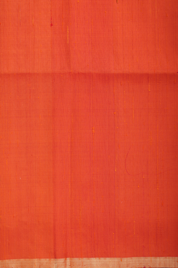 Raw Silk Saree In Chilli Red With Floral Buttas