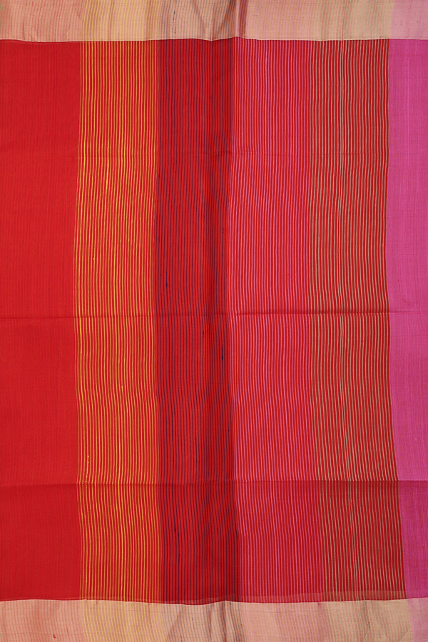 Raw Silk Saree In Plain Pink With Bavanchi Border