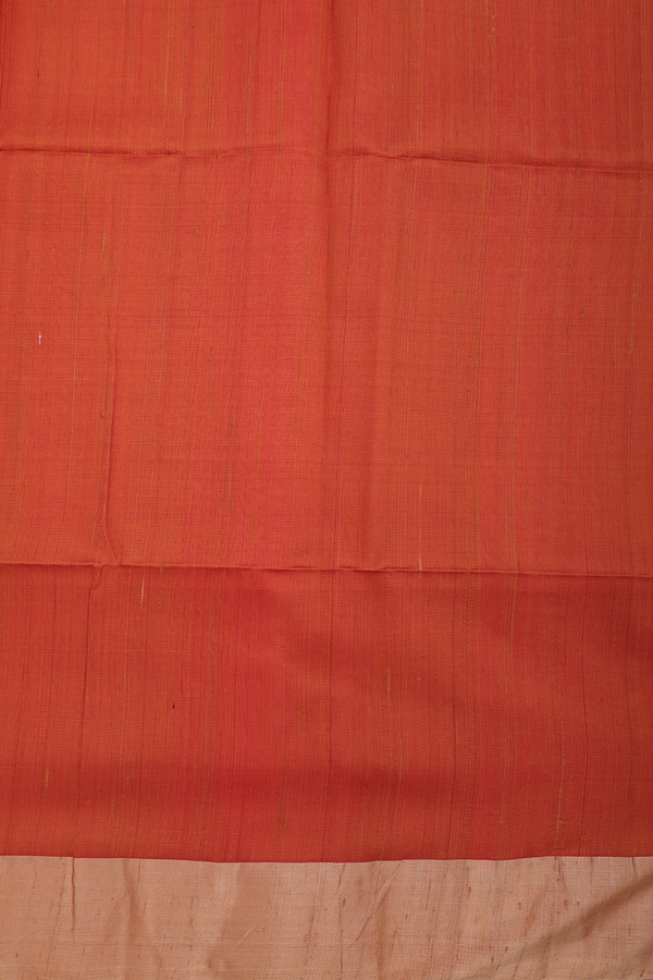Raw Silk Saree In Plain Pink With Bavanchi Border