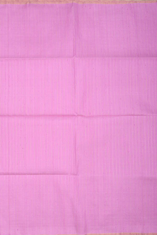 Raw Silk Saree In Lavender With Zari Stripes Design