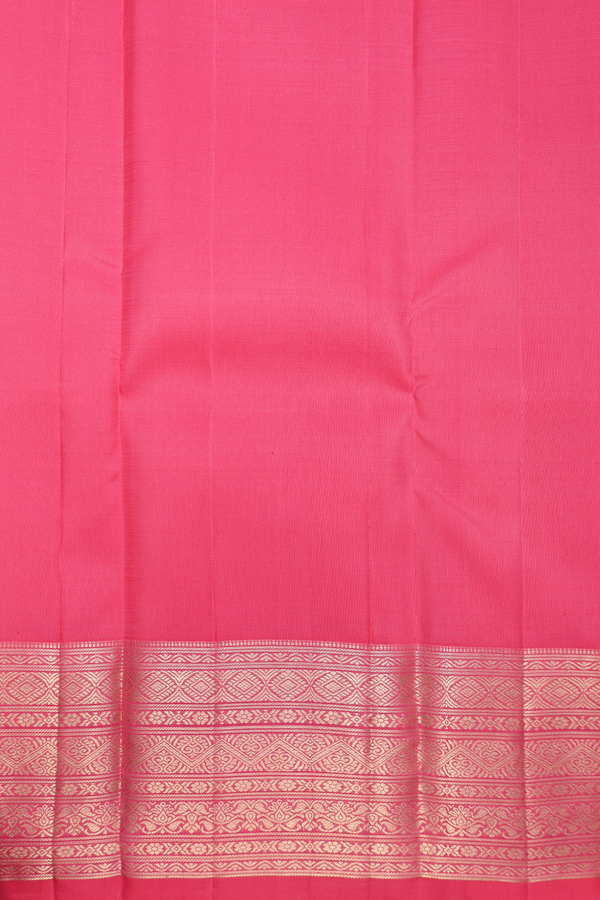 Kanchipuram Silk Saree In Pink With Zari Buttas