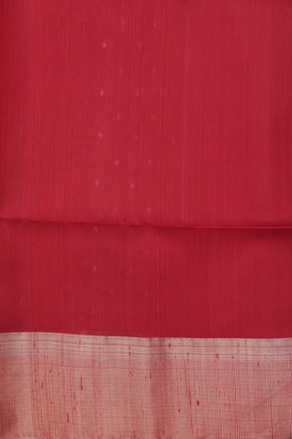 Raw Silk Saree In Reddish Pink With Zari Border