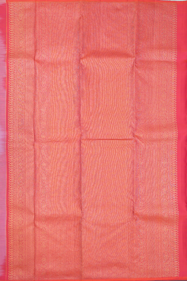 Kanchipuram Silk Saree In Multicolor With Stripes Design