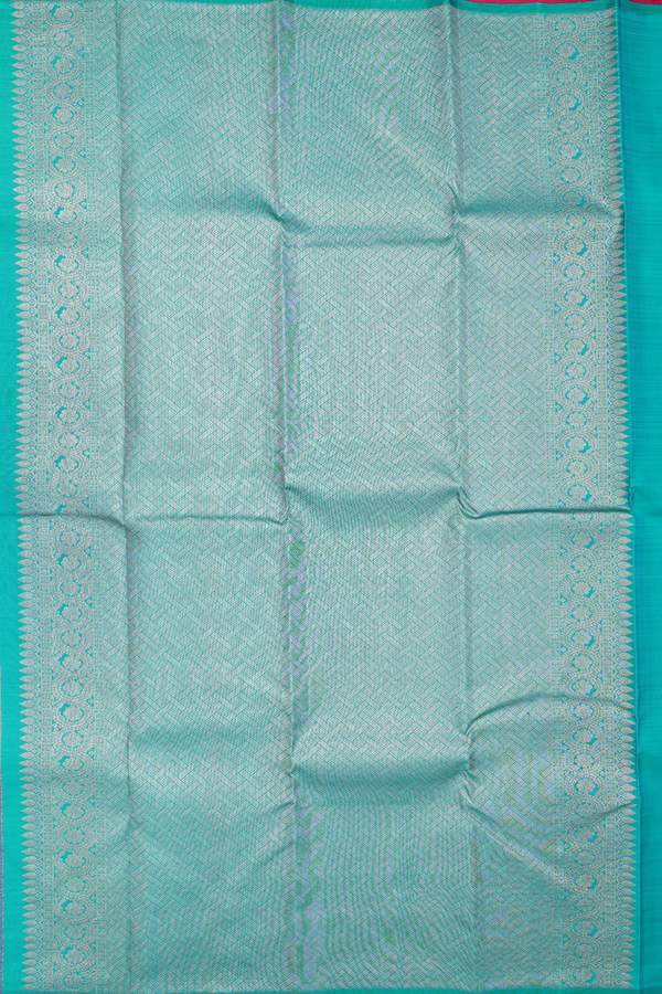 Kanchipuram Silk Saree In Rani Pink With Stripes Design