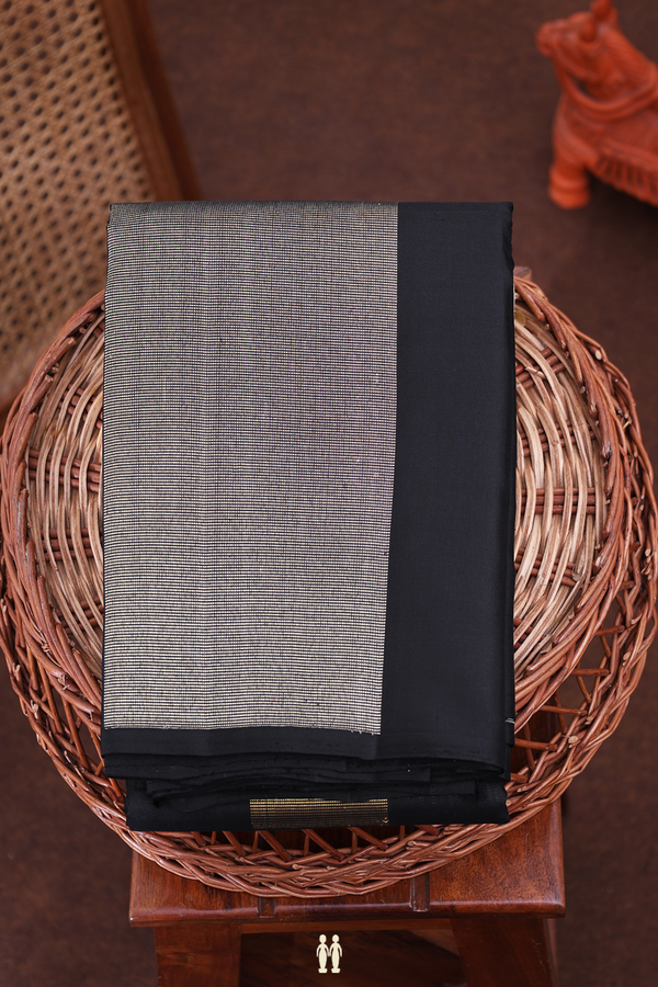 Kanchipuram Silk Saree In Black With Allover Design