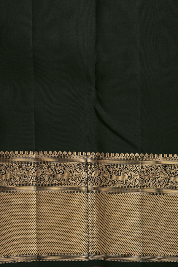 Kanchipuram Silk Saree In Rani Pink With Brocade Design