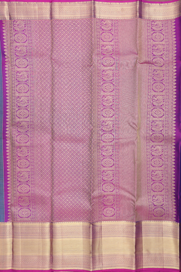 Kanchipuram Silk Saree In Peacock Green With Brocade Design