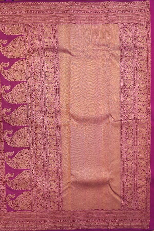 Kanchipuram Silk Saree In Plum Purple With Checks Design