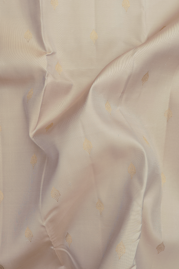 Kanchipuram Silk Saree In Pastel Brown With Zari Buttas