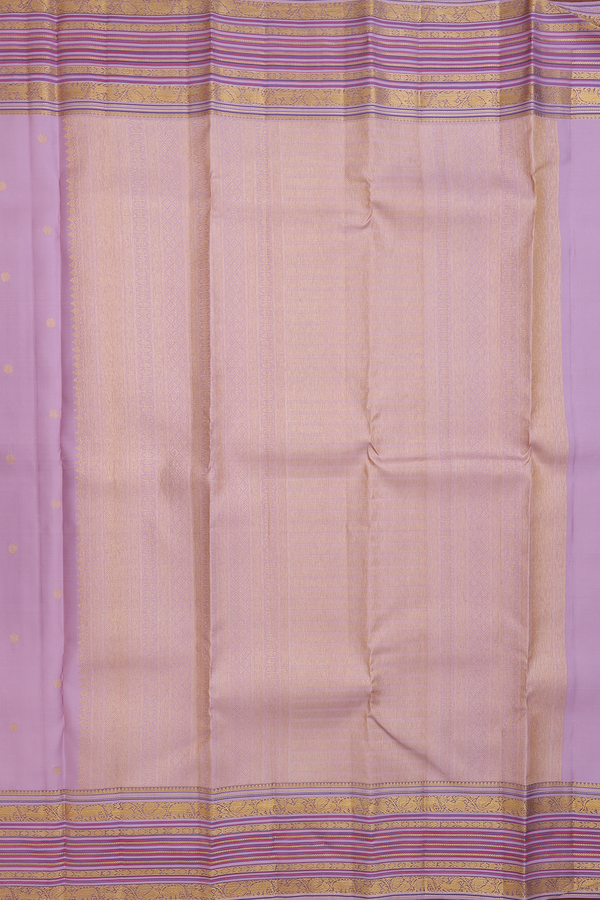 Kanchipuram Silk Saree In Dusty Lavender With Floral Buttis