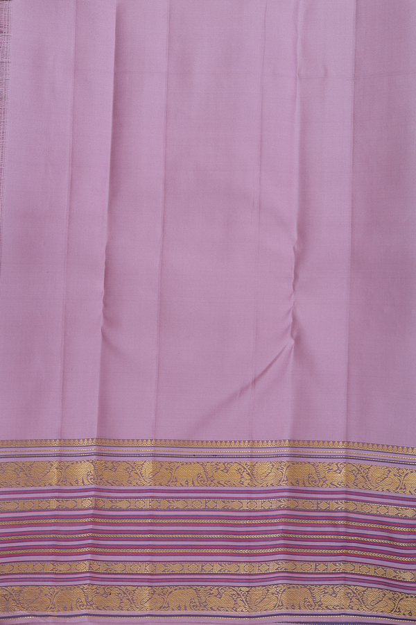 Kanchipuram Silk Saree In Dusty Lavender With Floral Buttis