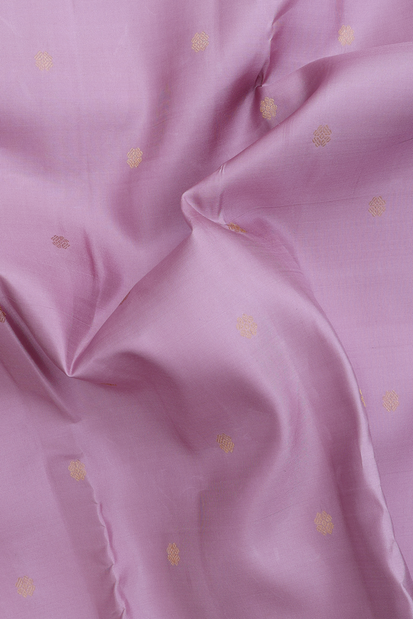 Kanchipuram Silk Saree In Dusty Lavender With Floral Buttis