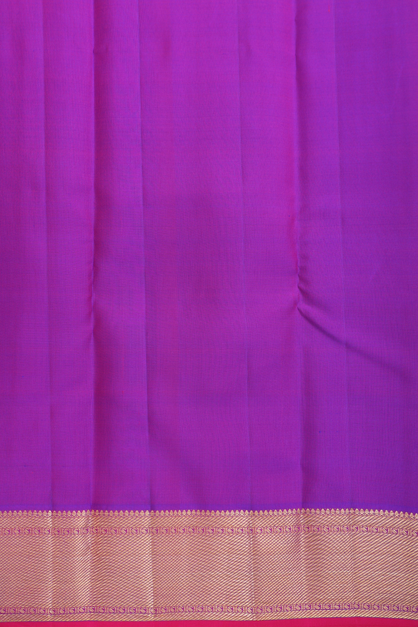 Kanchipuram Silk Saree In Purple With Paisley Buttis