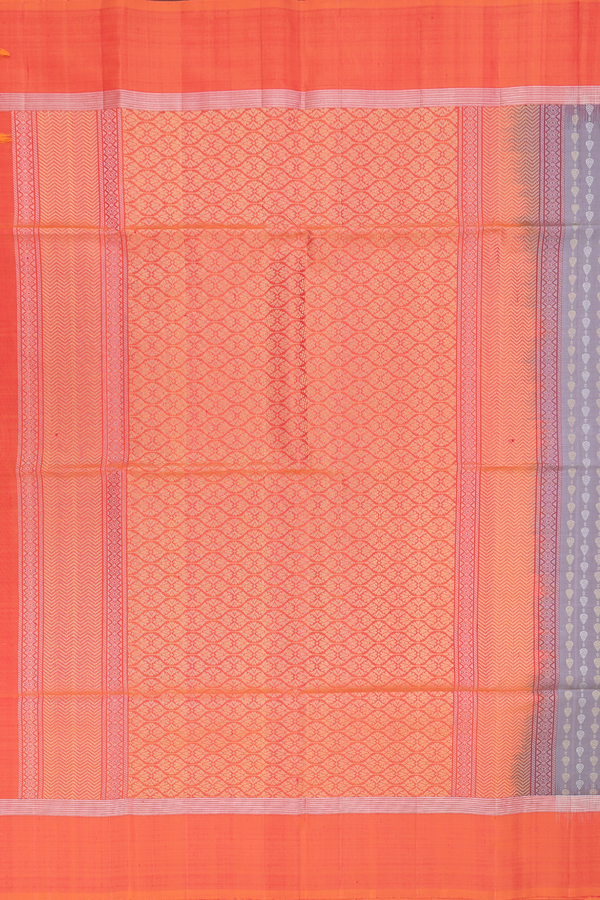 Soft Silk Saree In Brownish Grey With Stripes Design