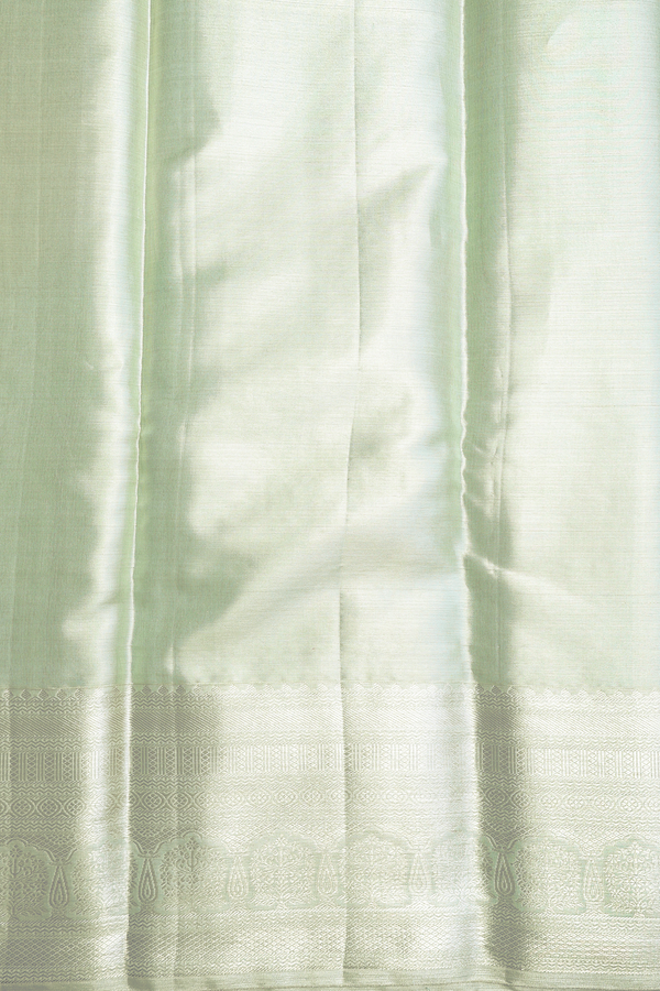 Kanchipuram Silk Saree Pastel Sage Green With Brocade Design