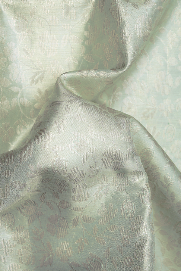 Kanchipuram Silk Saree Pastel Sage Green With Brocade Design