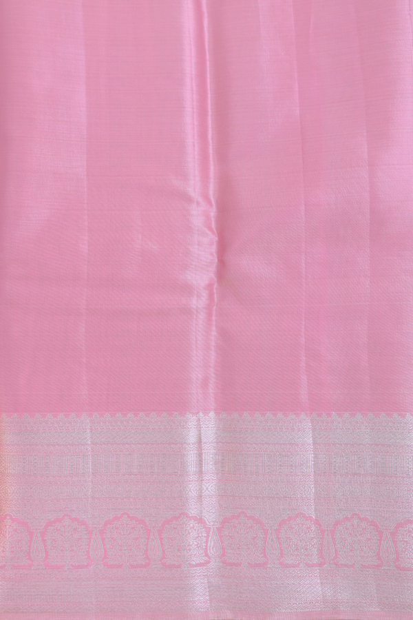 Kanchipuram Silk Saree In Pink Tissue With Peacock Motifs