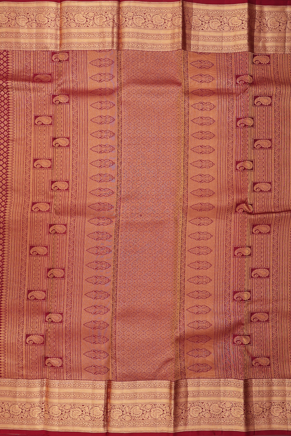 Kanchipuram Silk Saree Chocolate Brown With Brocade Design