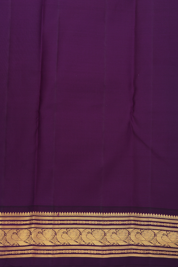 Kanchipuram Silk Saree In Turquoise Blue With Peacock Buttas