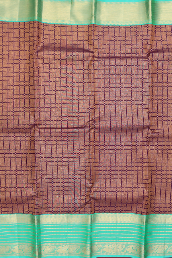 Kanchipuram Silk Saree In Regal Purple With Brocade Design