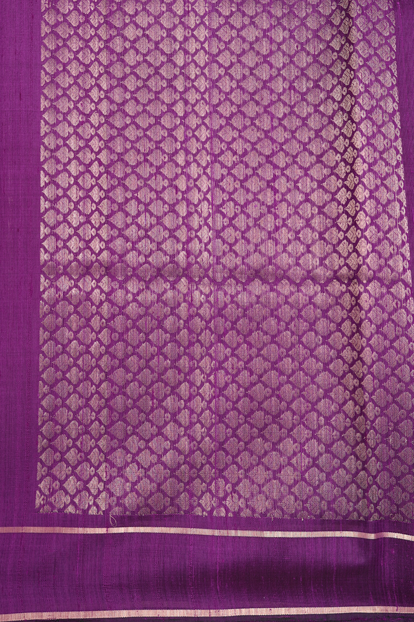 Raw Silk Saree In Purple With Zari Border
