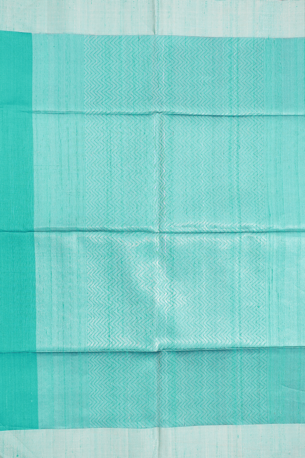 Raw Silk Saree In Navy Blue With Floral Buttas