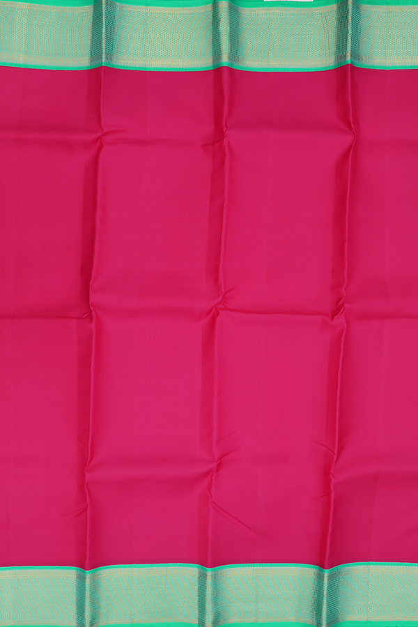 Kanchipuram Silk Saree In Rose Red With Contrast Border