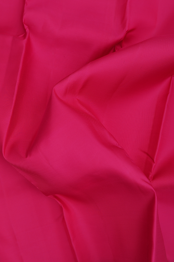 Kanchipuram Silk Saree In Rose Red With Contrast Border