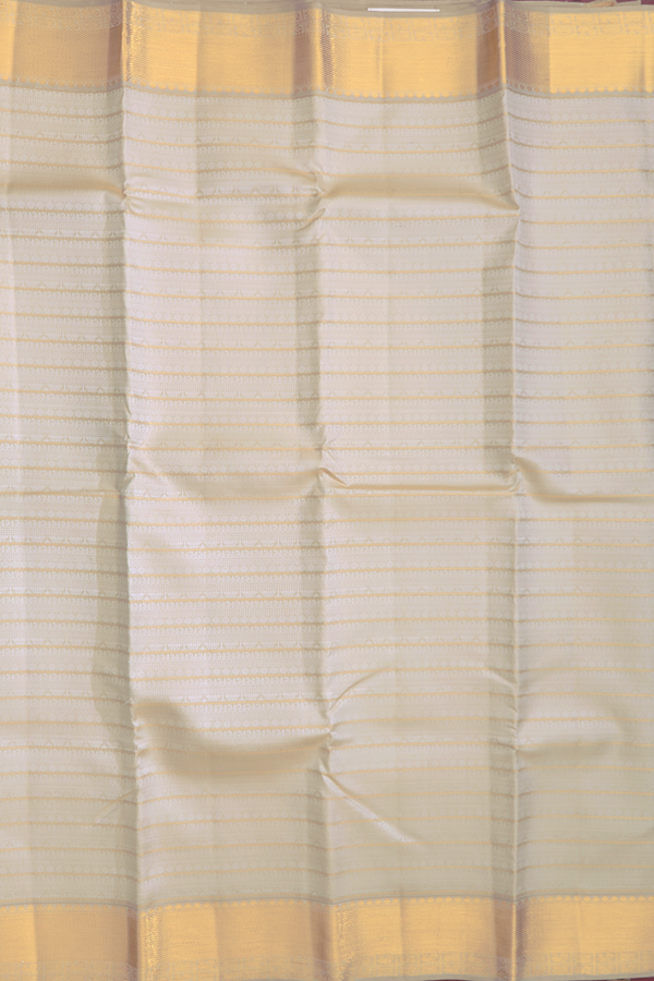 Kanchipuram Silk Saree In Beige With Jacquard Pattern
