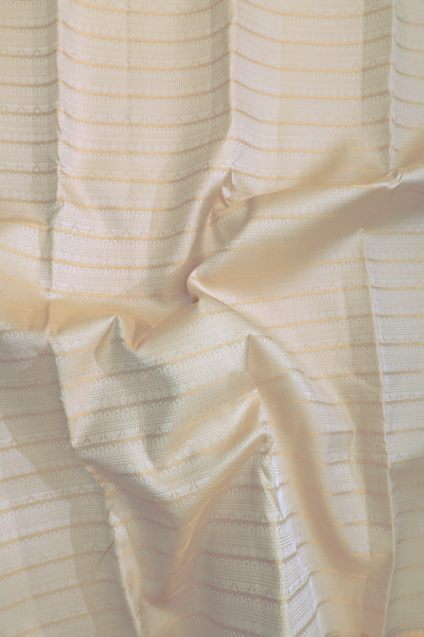 Kanchipuram Silk Saree In Beige With Jacquard Pattern