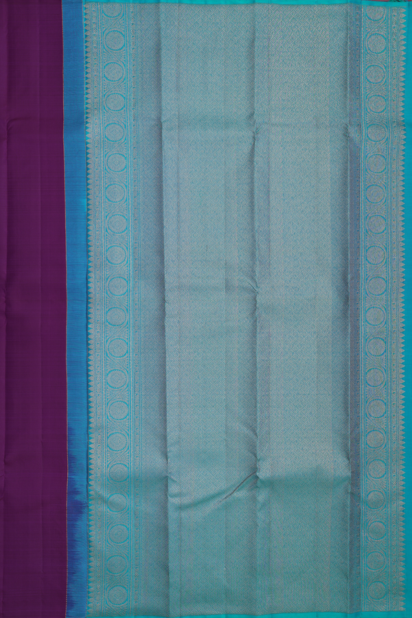 Kanchipuram Silk Saree In Grape Purple With Paisley Design