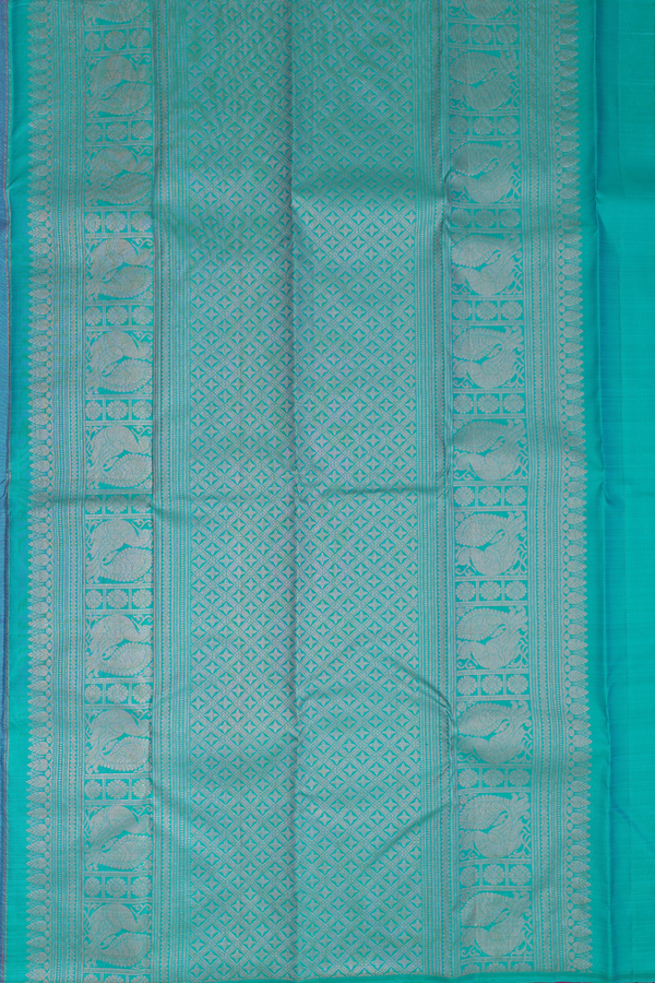 Kanchipuram Silk Saree In Red With Stripes Along Buttis