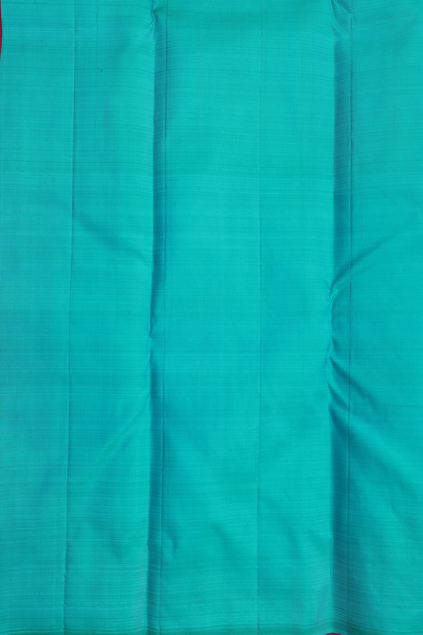 Kanchipuram Silk Saree In Red With Stripes Along Buttis