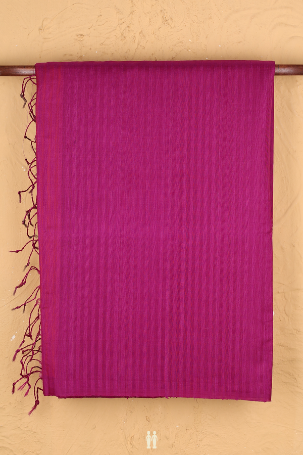 Raw Silk Saree In Purple Rose With Self Stripes Design