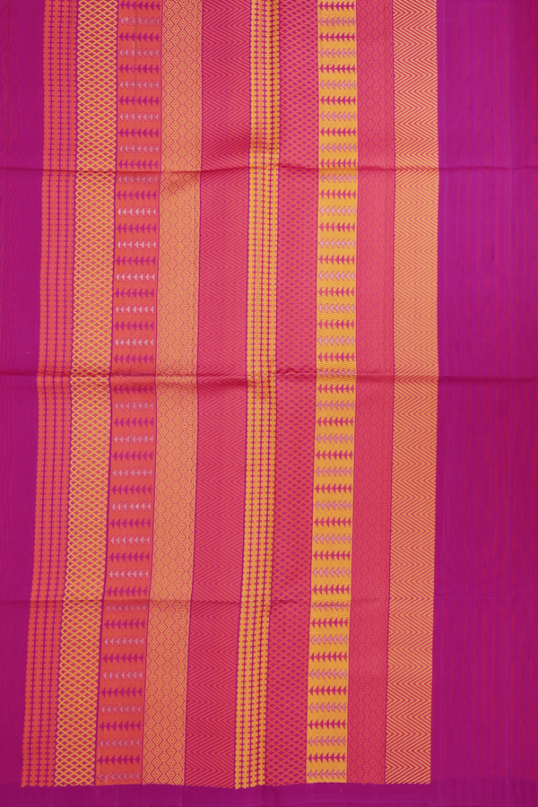 Raw Silk Saree In Purple Rose With Self Stripes Design