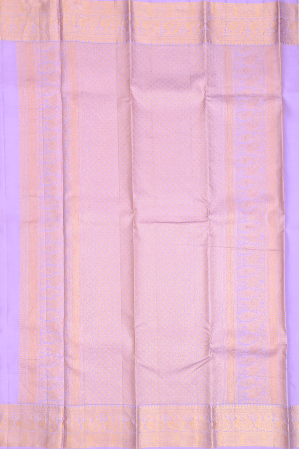 Kanchipuram Silk Saree In Pale Green With Zari Buttas