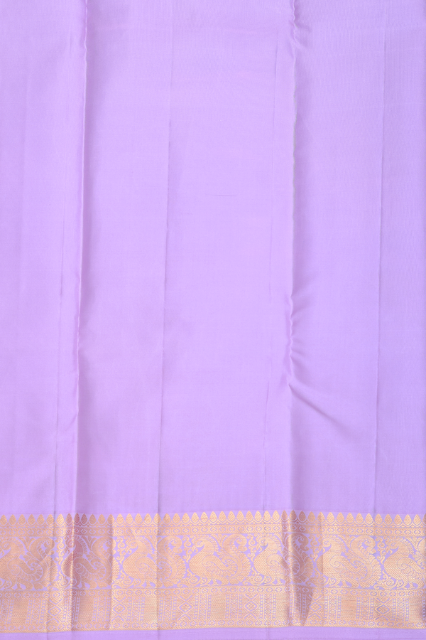 Kanchipuram Silk Saree In Pale Green With Zari Buttas