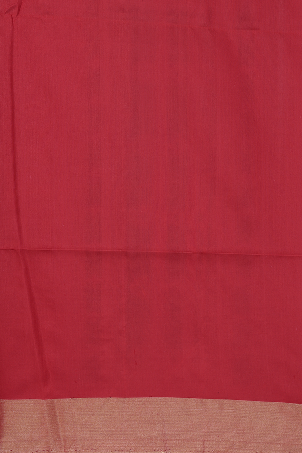 Raw Silk Saree In Peacock Green With Bavanchi Border