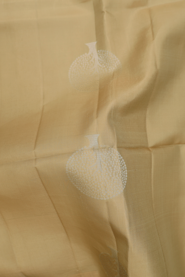Soft Silk Saree In Khaki With Tree Motifs