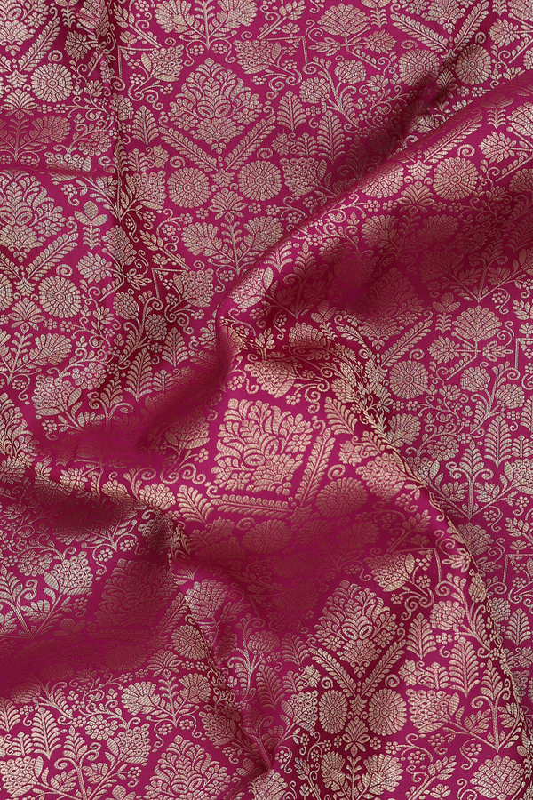 Kanchipuram Silk Saree In Plum Purple With Brocade Design