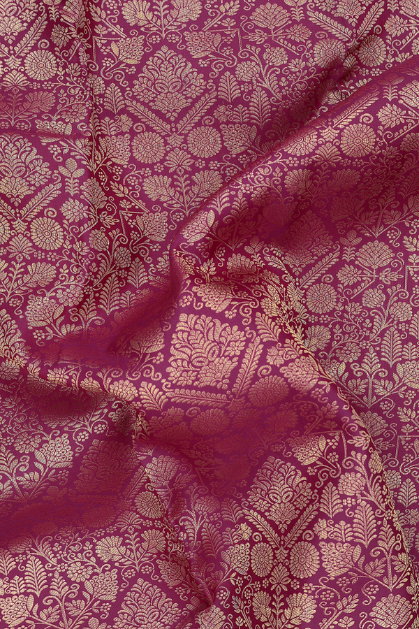 Kanchipuram Silk Saree In Plum Purple With Brocade Design