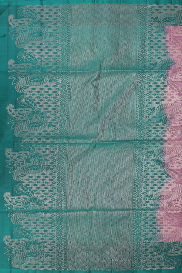 Soft Silk Saree In Dusty Lavender With Floral Buttis