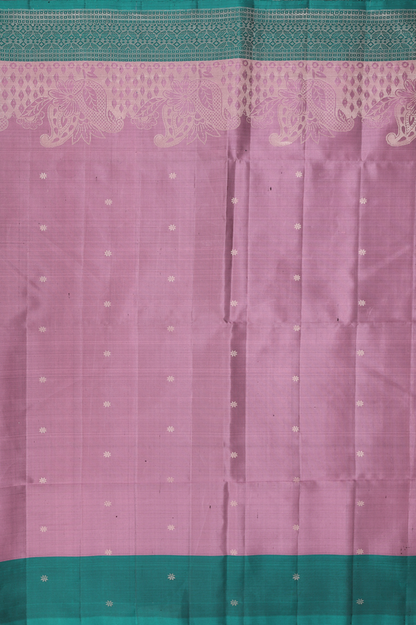 Soft Silk Saree In Dusty Lavender With Floral Buttis