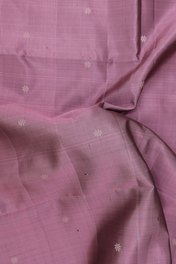 Soft Silk Saree In Dusty Lavender With Floral Buttis